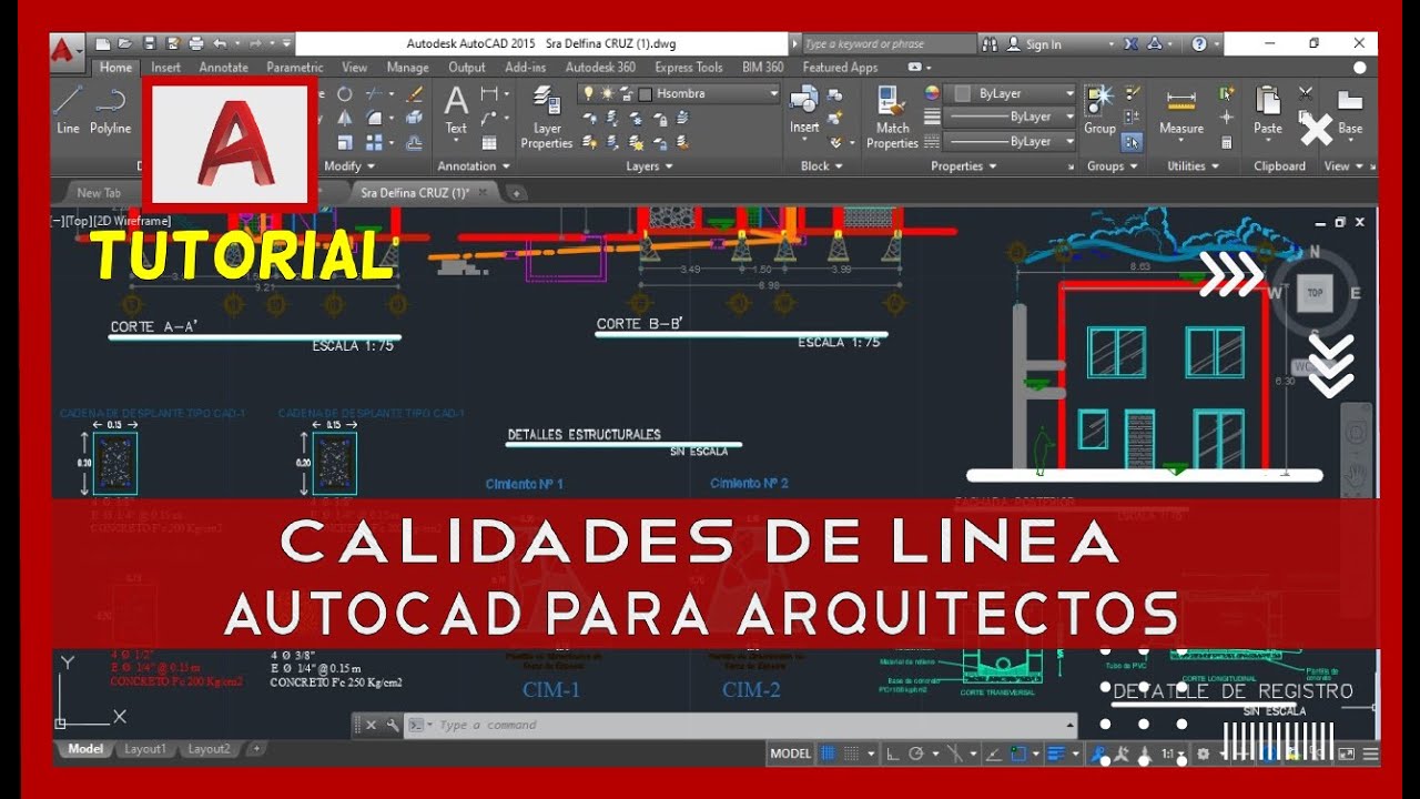 CALIDADES DE LINEA para  DIBUJO ARQUITECTONICO en AUTOCAD