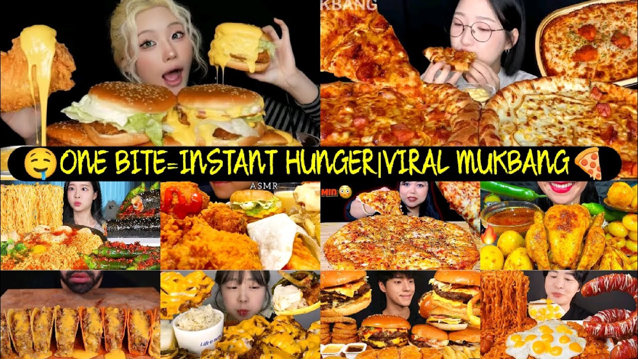 The Crunch + The Spice = Perfection 🔥🍔🍜 Mukbang Compilation |Cheesy bites |