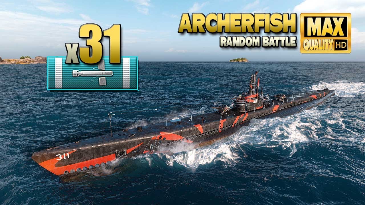 Подводная лодка Archerfish: Более 30 торпедных попаданий - World of Warships
