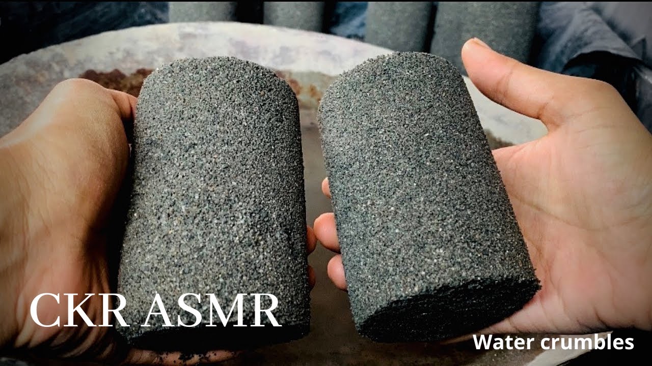 ASMR : Crispy crumbles charcoal + fine sand in water 💦 | CkrASMR