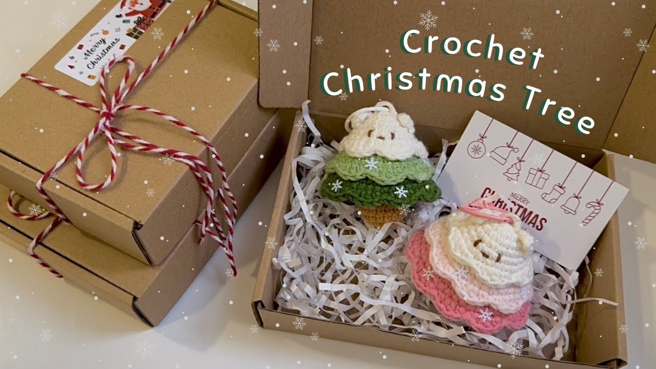 🎄CROCHET CHRISTMAS TREE KEYCHAINS | Hướng dẫn móc cây thông noel mini chi tiết | Meine.crochet