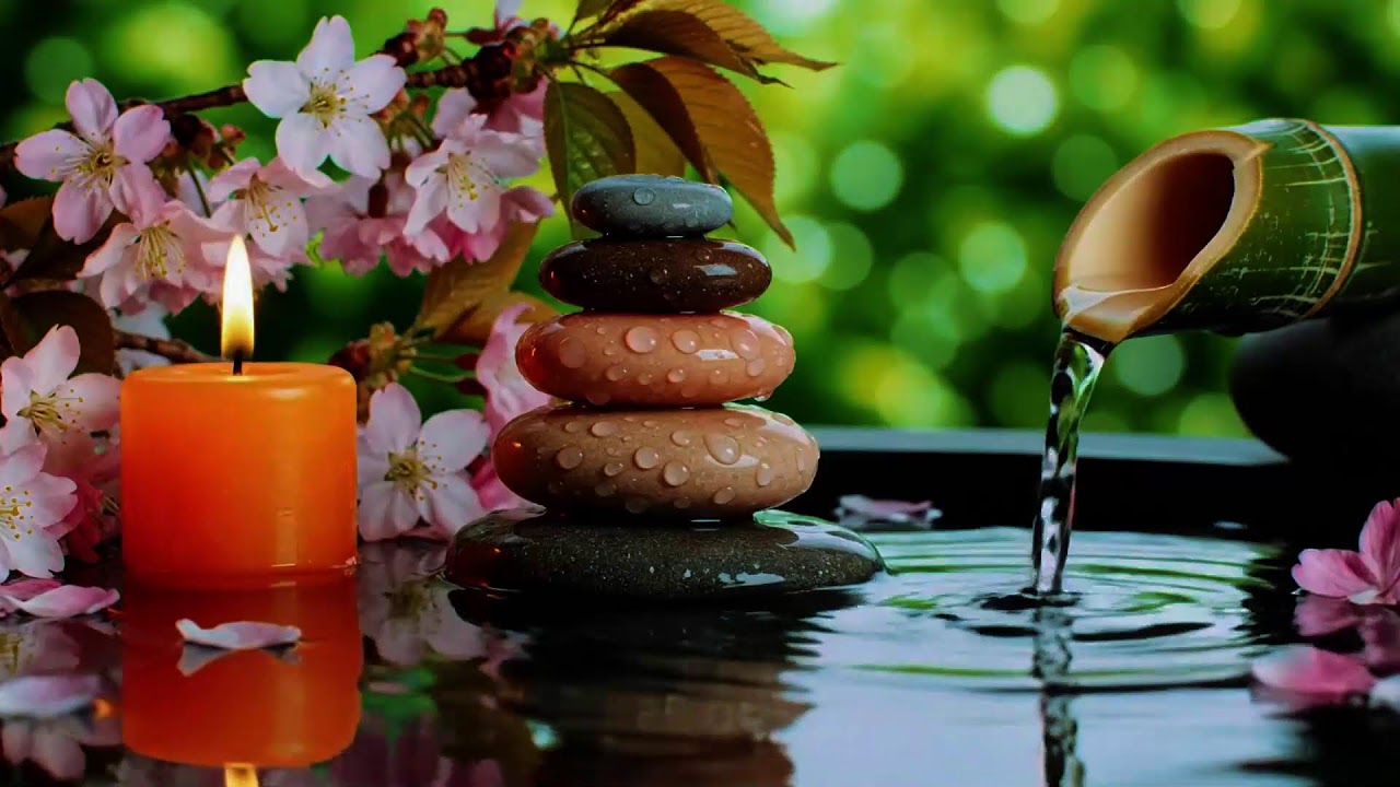 Relaxing Sleep Music with Bamboo Water Sounds 🌿Deep Healing Music for Calm Mind,Spa Ambience & Yoga