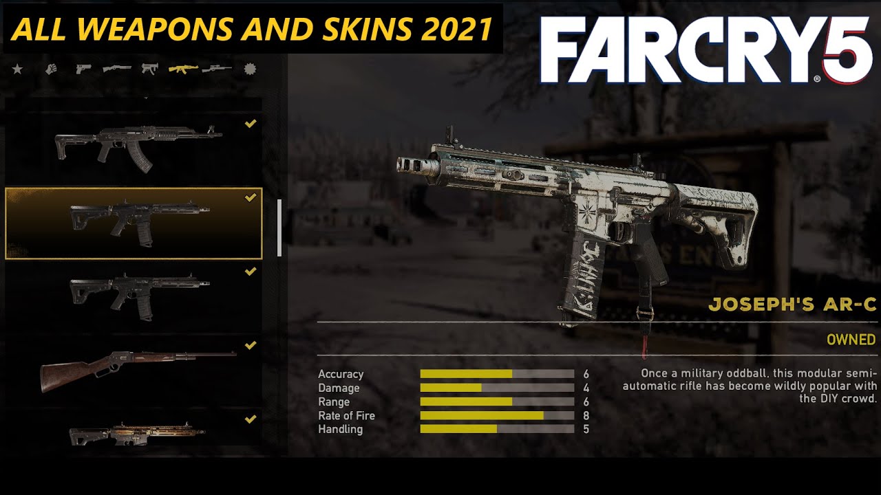 Far Cry 5 - ALL WEAPONS AND SKINS 2021 (Showcase)