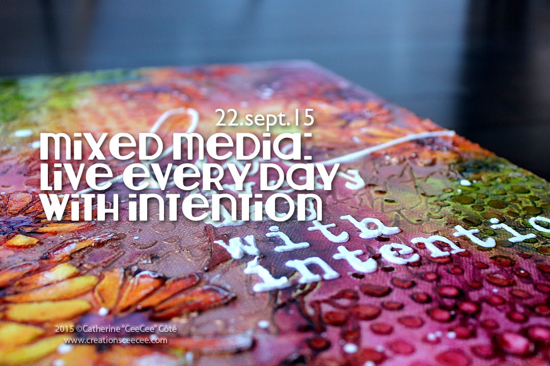 fall mixed media canvas: live with intention