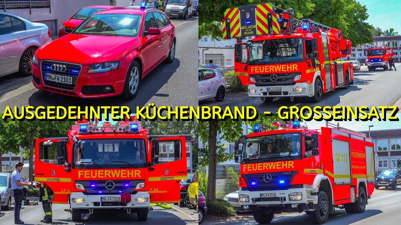 ++ KÜCHE IN VOLLBRAND ++ FEUERWEHR MÜLHEIM an der RUHR im GROSSEINSATZ ~ VIEL BLAULICHT