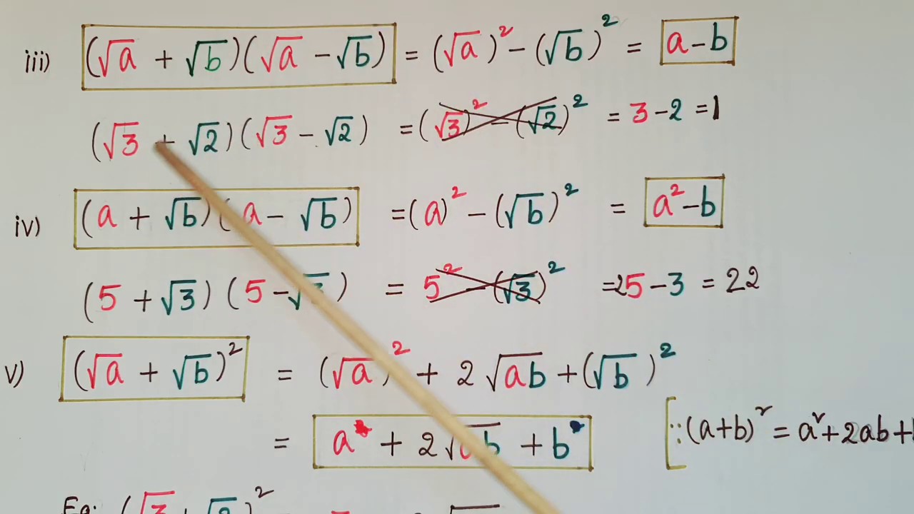 Operations on  Real numbers -Number systems- Class 9