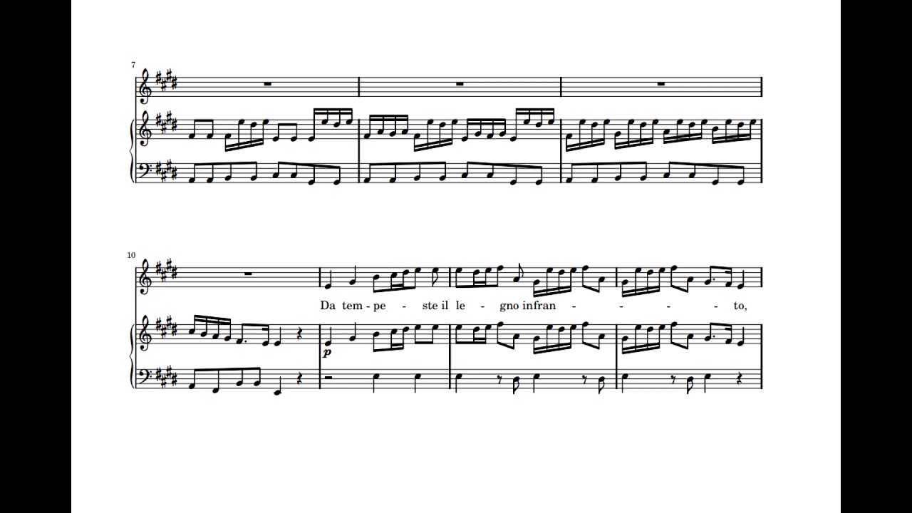 Da tempeste il legno infranto (Giulio Cesare - G.F. Händel) Score Animation