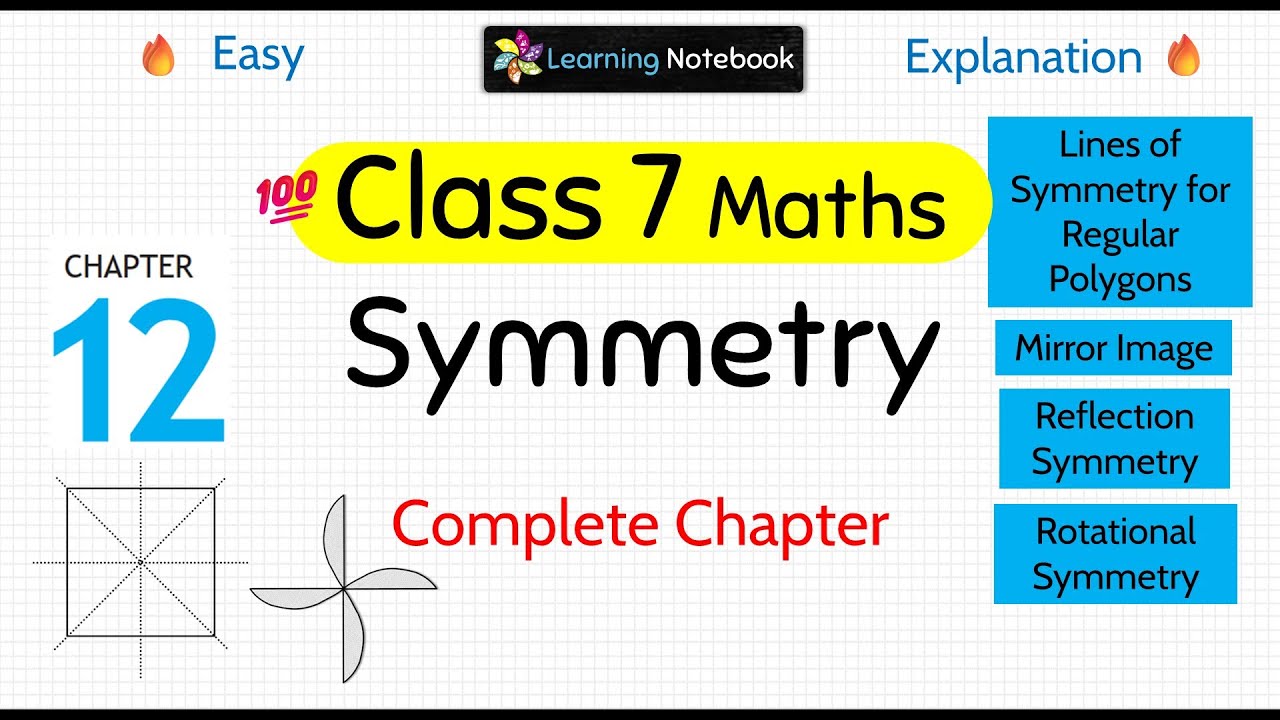 Class 7 Maths Symmetry | Class 7 maths chapter 12 Symmetry