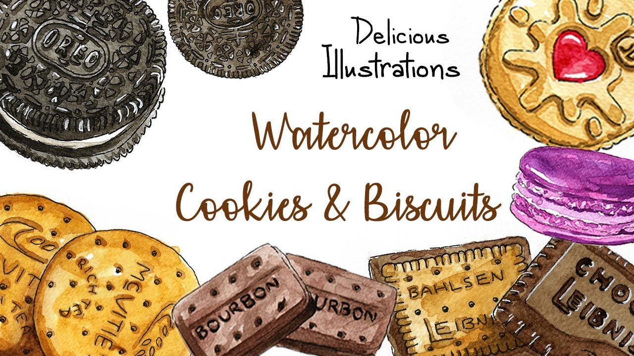 Watercolor Cookies & Biscuits: Jammy Dodger | Delicious Illustrations