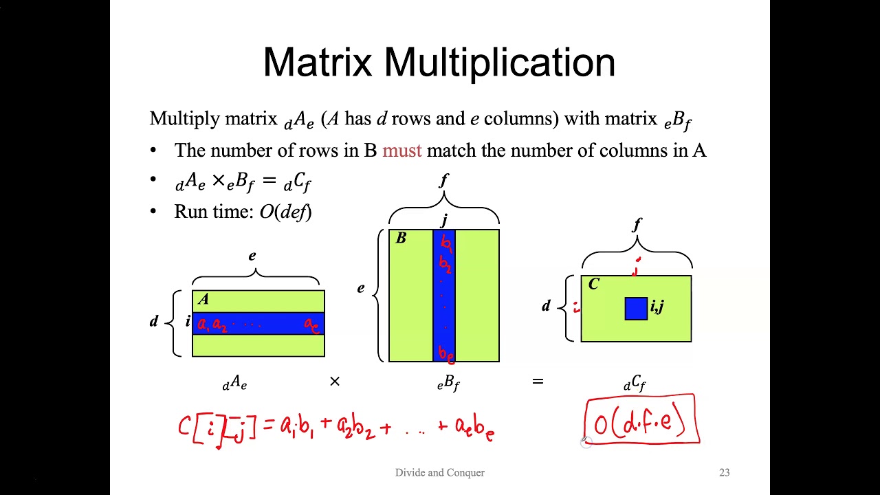 Divide and Conquer Part 5 - Matrix multiplication