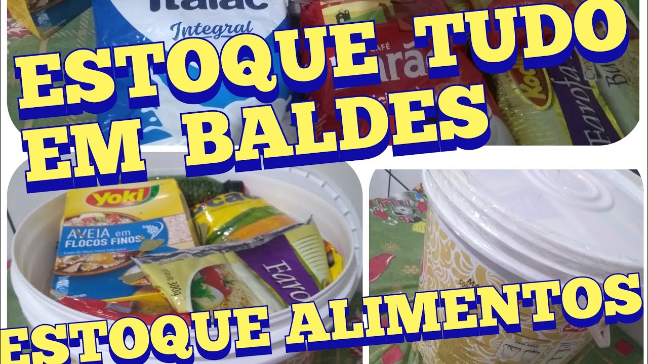 ESTOQUE EM BALDES 🥫 /#estoquealimentos