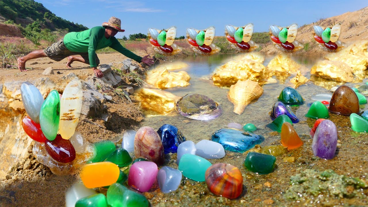 The riverbank is terrifying​ gems and diamonds radiate radiant glow across the surface of the river.