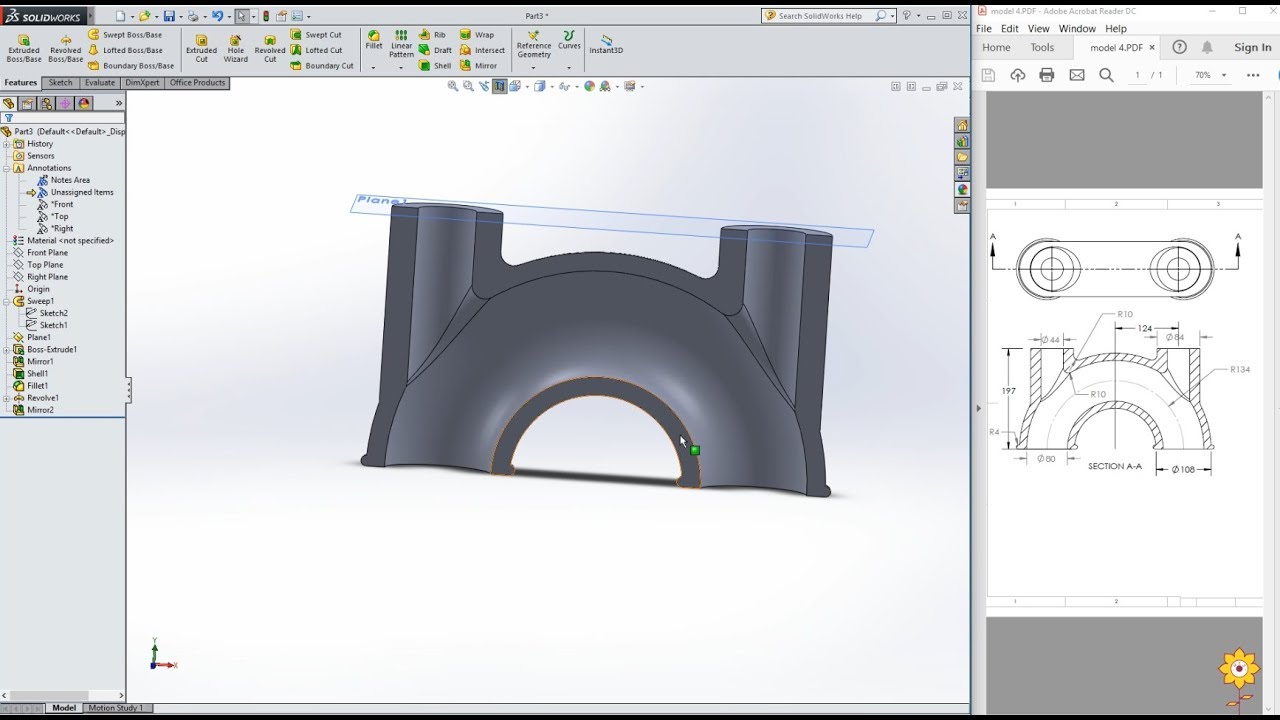 Multithickness using Shell Feature in SolidWorks |#26| PCE | Prof. Binsu Babu