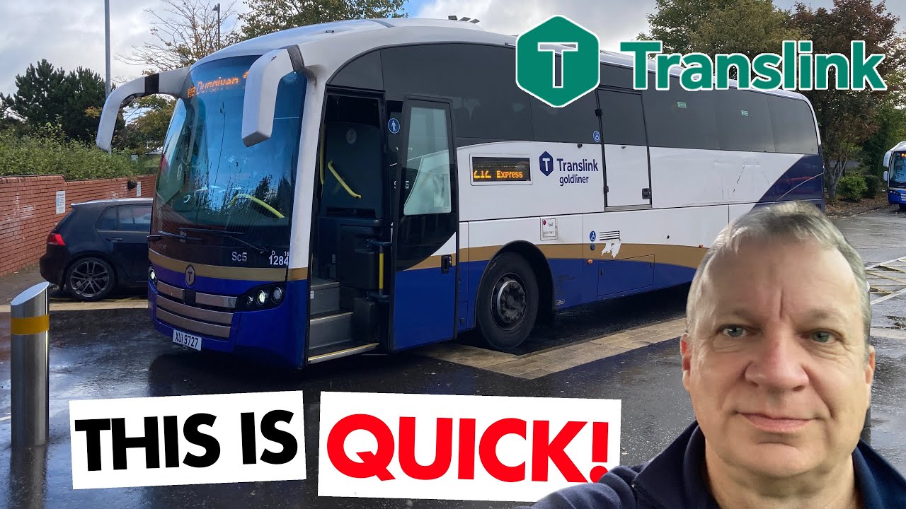 Translink Goldliner X212.  The FASTEST way from Derry, Londonderry to Belfast.