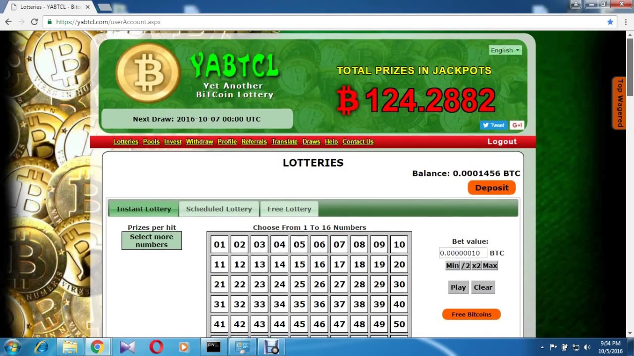YABTCL Bitcoin Lottery 2000 btc Free Bitcoin Lottery Faucet