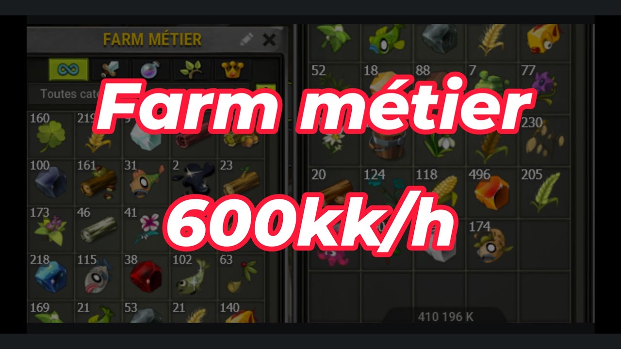 Farm les métiers rapportent sur DOFUS