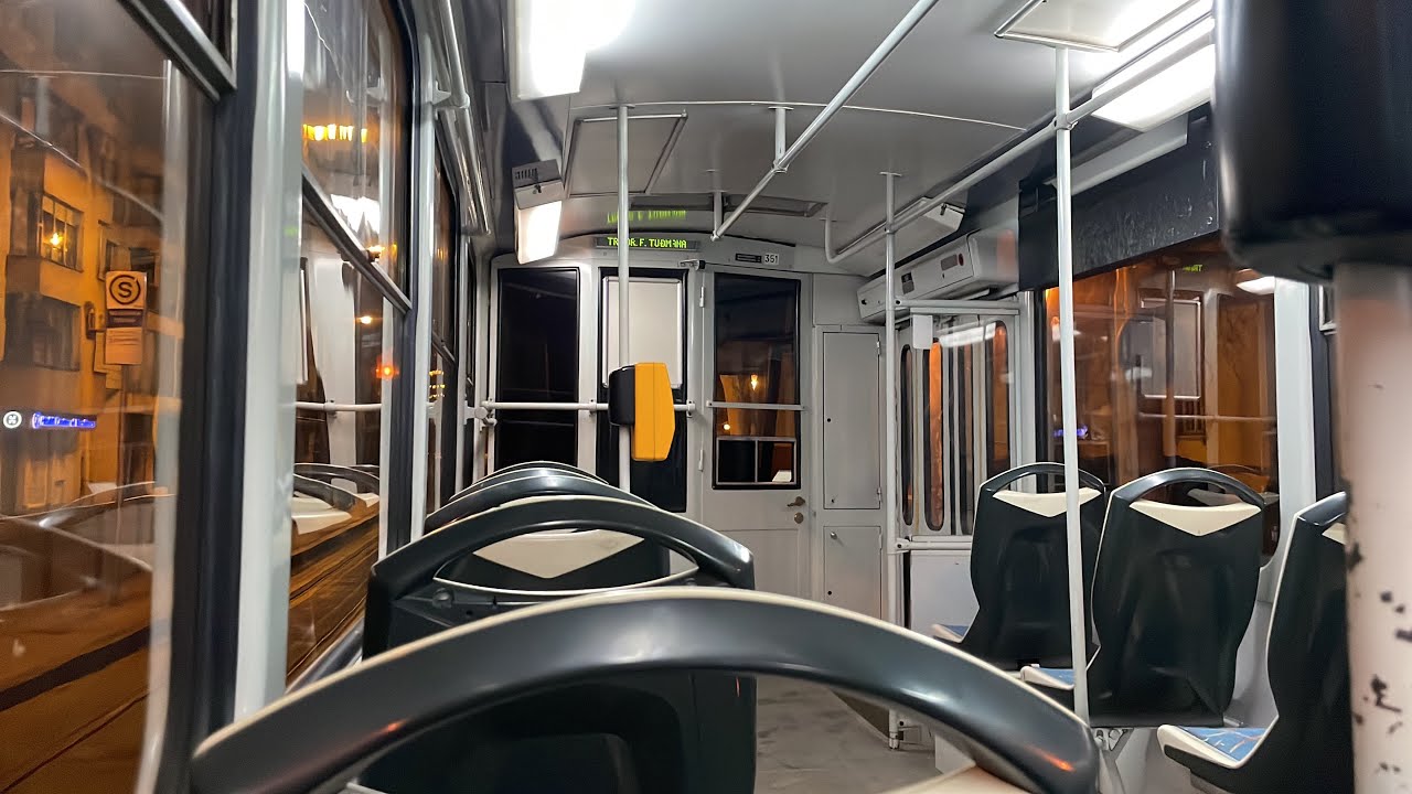 Vožnja u ZET ČKD Tatra KT4YU-t g.b. 351 na liniji 1 u okolici Zapadnog kolodvora, 23.1.2024.