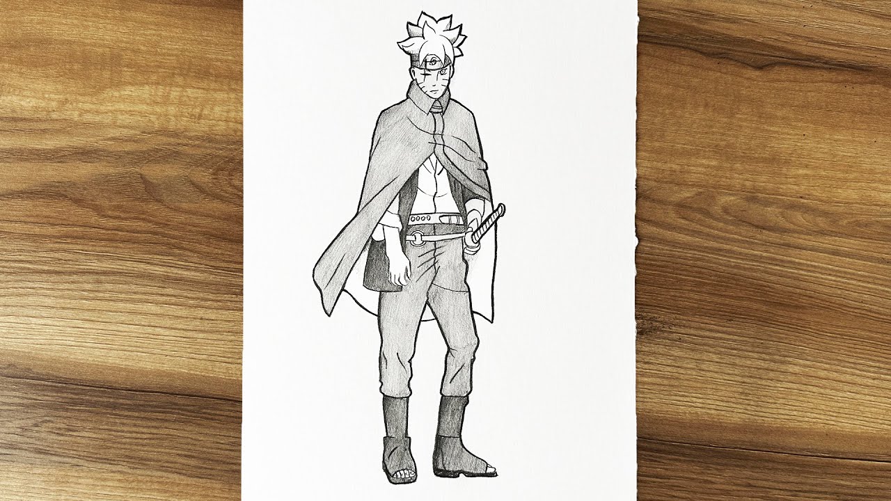 How to draw Boruto Uzumaki from Naruto || Boruto drawing full body