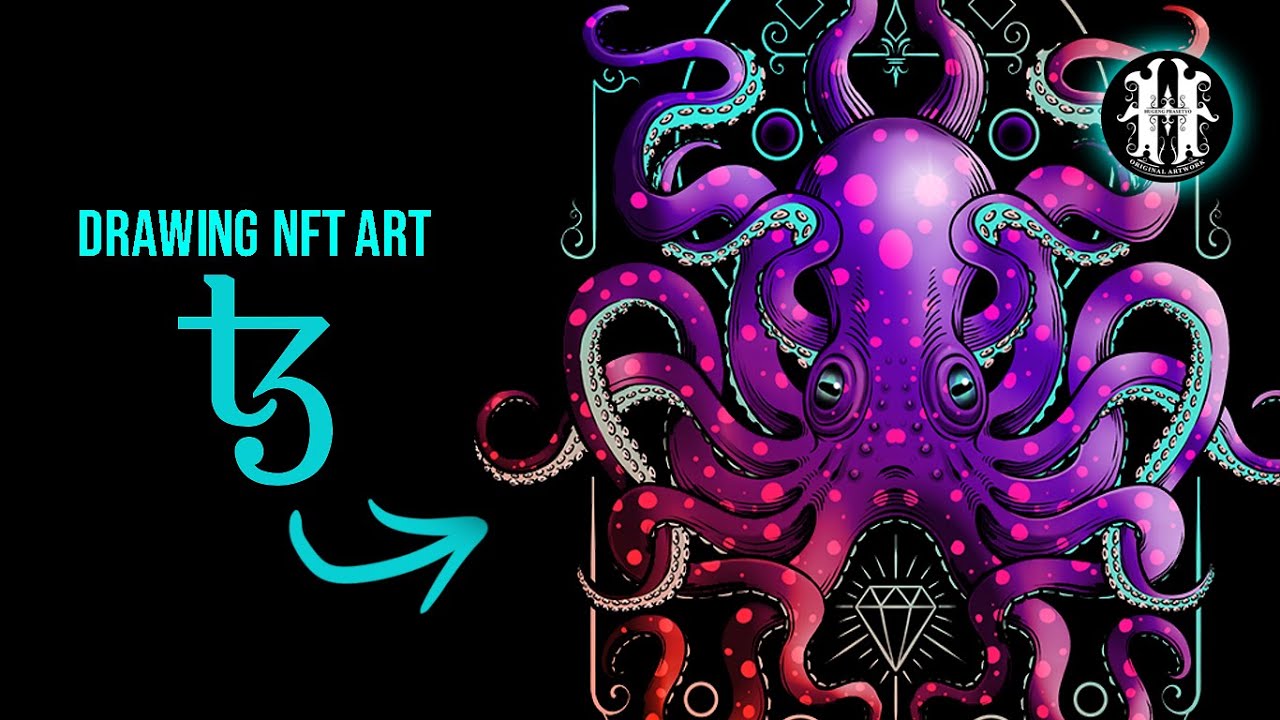 SYMMETRICAL DIGITAL PAINTING AN OCTOPUS ILLUSTRATION ARTWORK FOR NFT #cleannft #tezos