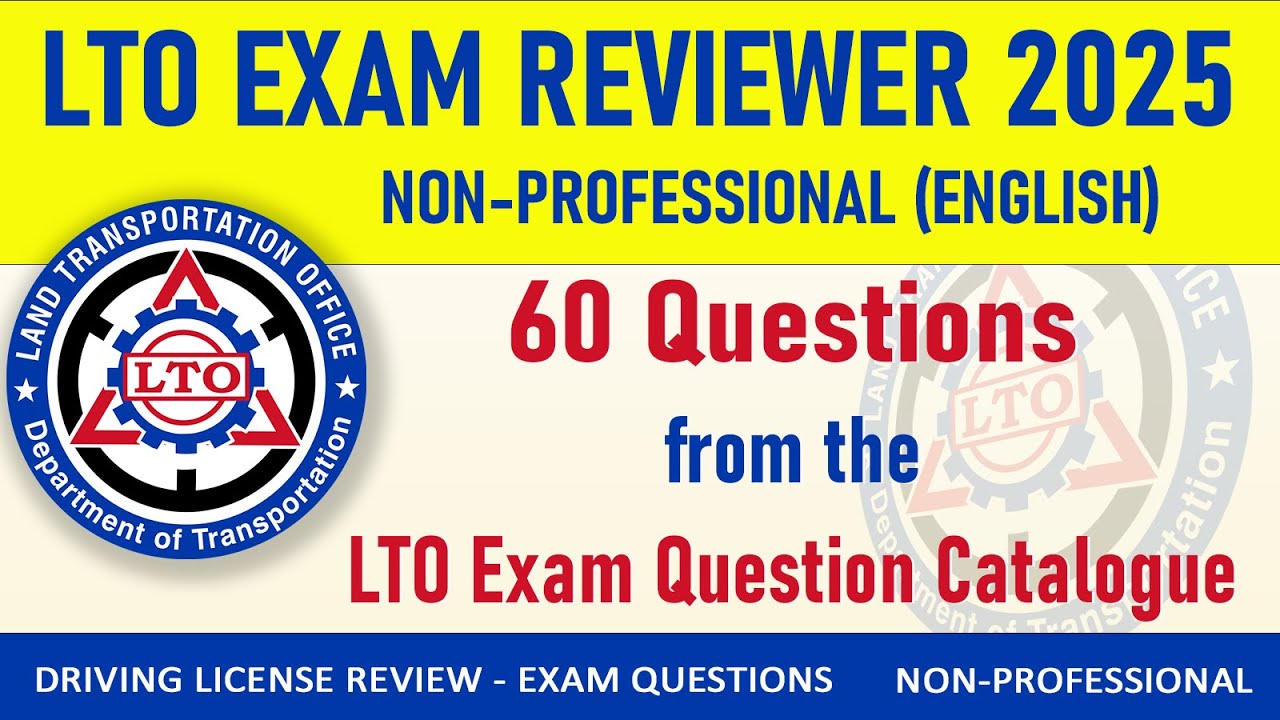 LTO Exam Reviewer 2025 (English) - 60 Random Questions