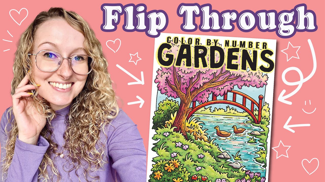 Color by Number Gardens Coloring Book Flip Through - Alexandra Franzese