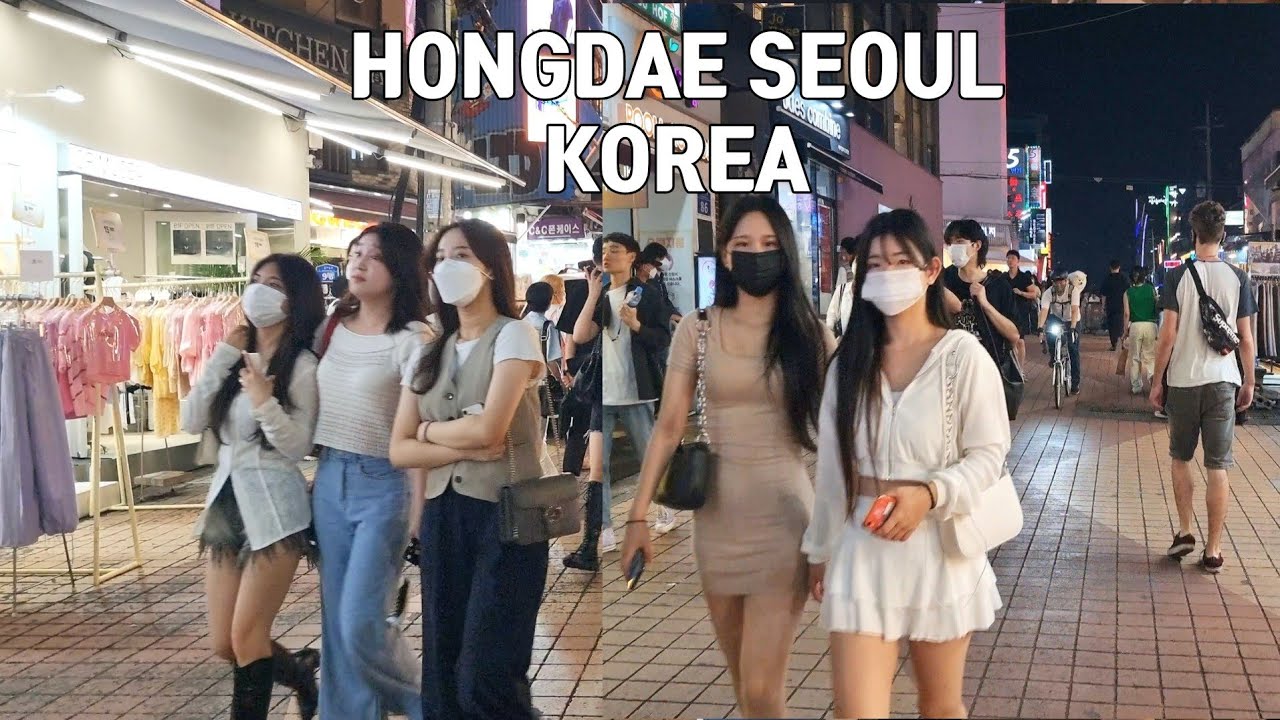 [4K] Hongdae Seoul night walk-hongdae street dance and hongdae fashion week  seoul korea 2022