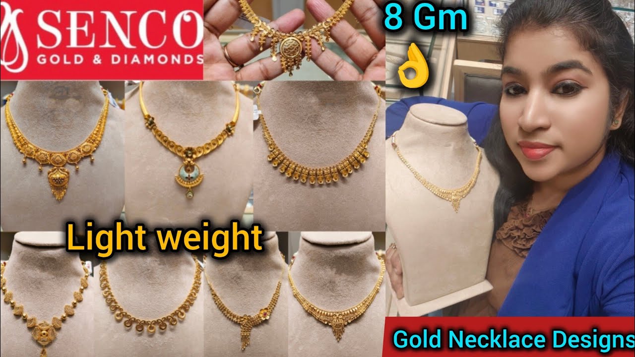 Senco Gold Necklace Designs with price starts 8 Gm | Light weight gold necklace designs from senco 