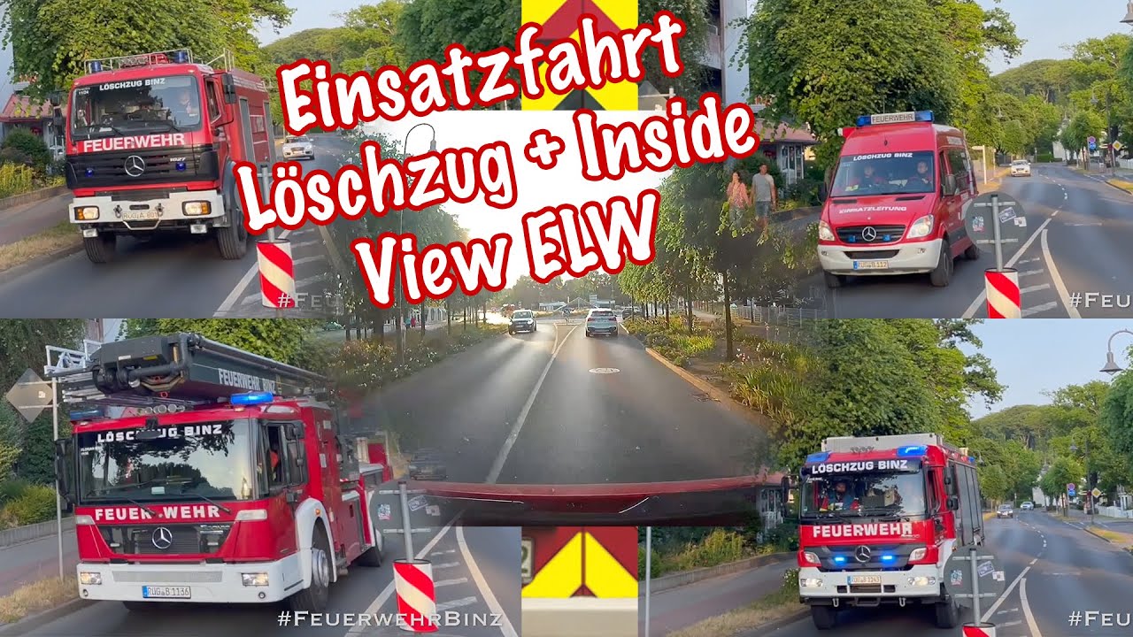 Einsatzfahrt HLF20 + HRB32 + ELW + TLF24/50 | Inside View ELW | Freiwillige Feuerwehr Ostseebad Binz