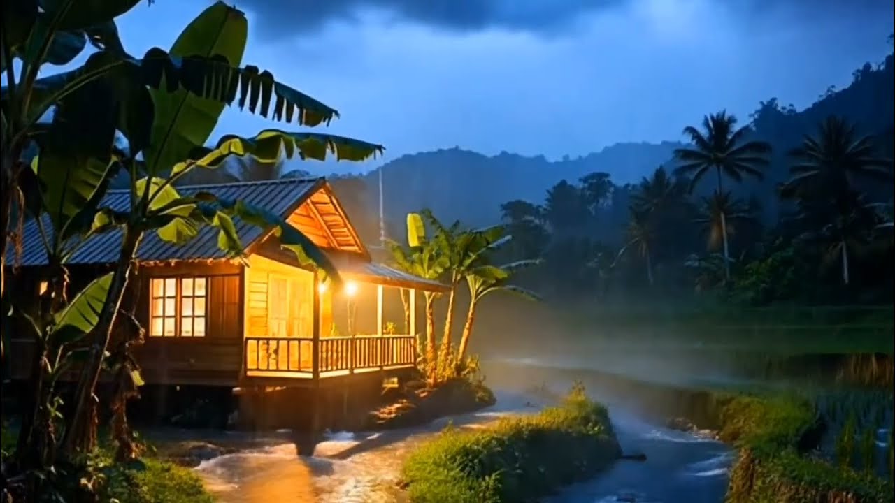 Peaceful Village Rain Ambience for Relaxation and Sleep