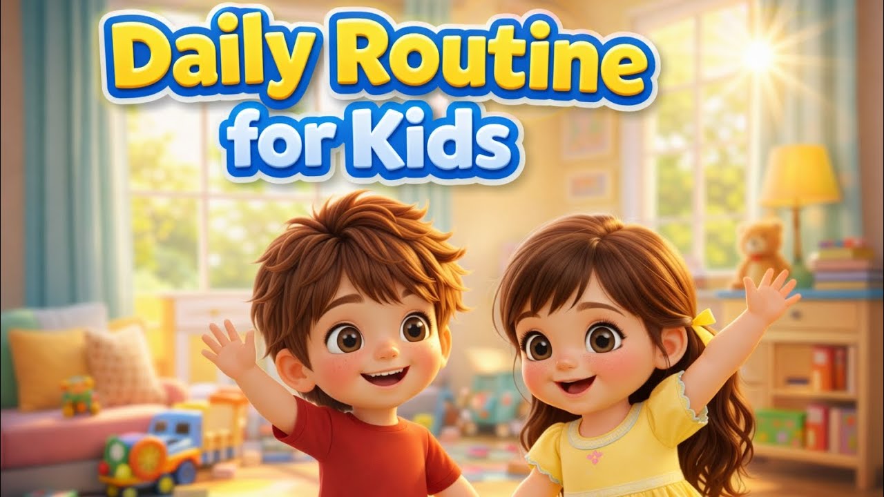 Daily Routine for Kids✨️ | Morning to Night Habits Song🎵 | English + Hindi