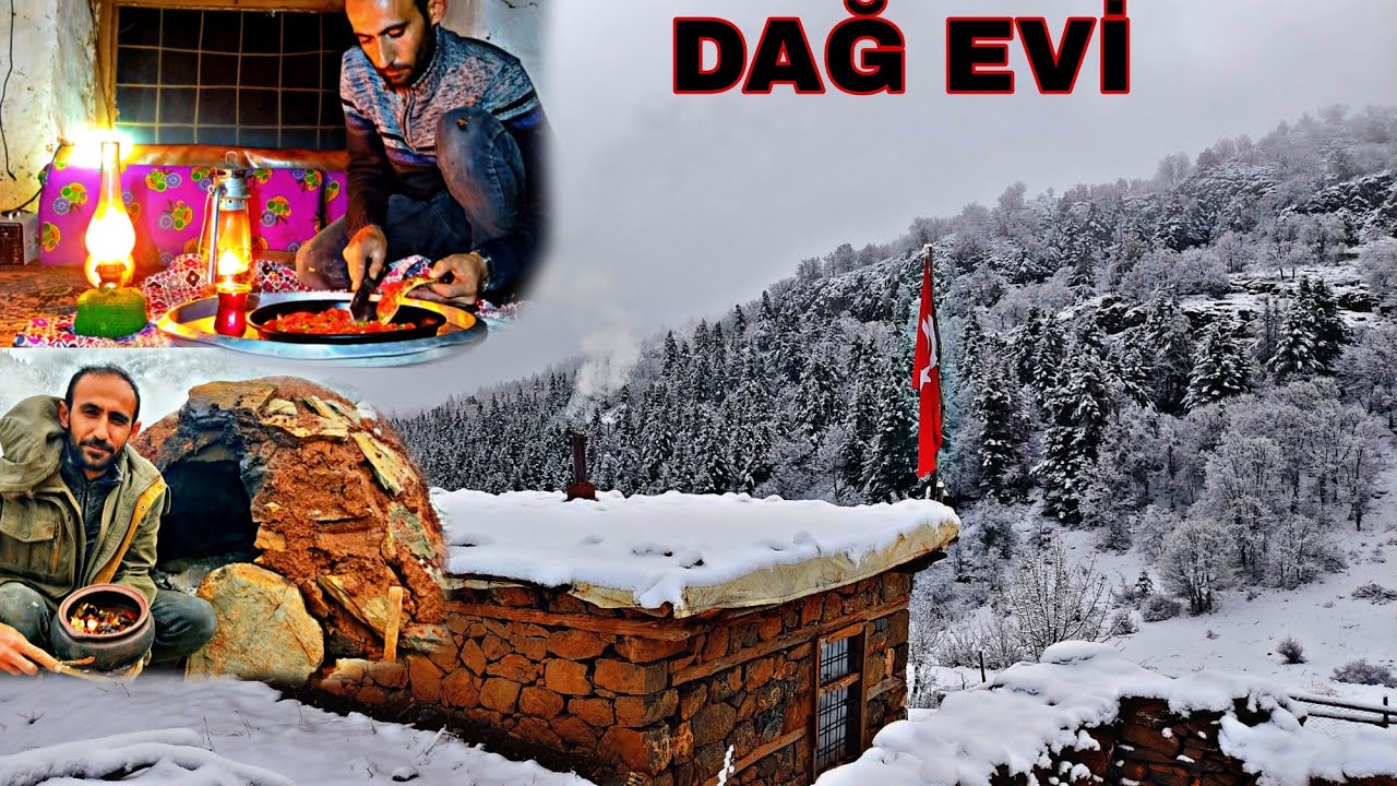 DAĞ EVİ KIŞ KAMPI~GECE YOĞUN KAR~FIRINDA ORMAN KEBABI~s&uuml;r&uuml; yine burada