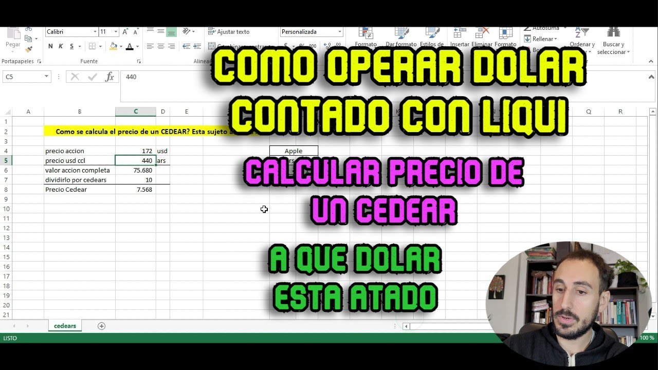 Como operar DOLAR CONTADO con LIQUI? Calcular el PRECIO de un CEDEAR | A que DOLAR esta atado?