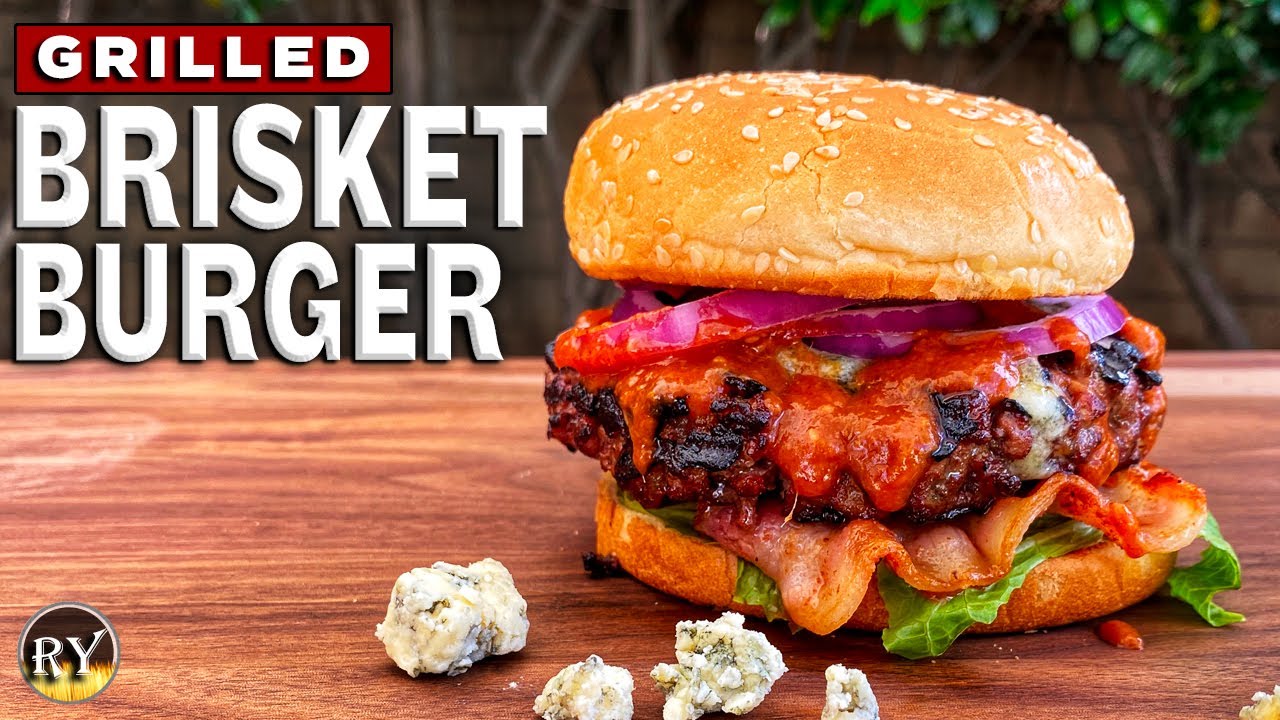 Brisket Burger Grilled On The Weber Kettle - Freshly Ground From Brisket Flat