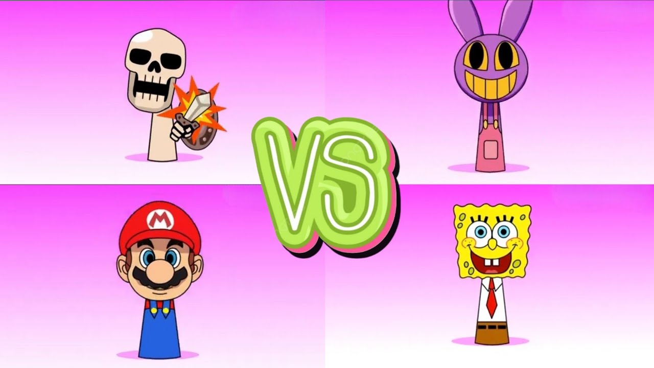 🎮 Incrredibox Sprunki OC : Raaah VS SpongeBob VS Jax VS Mario | Tiles Hop