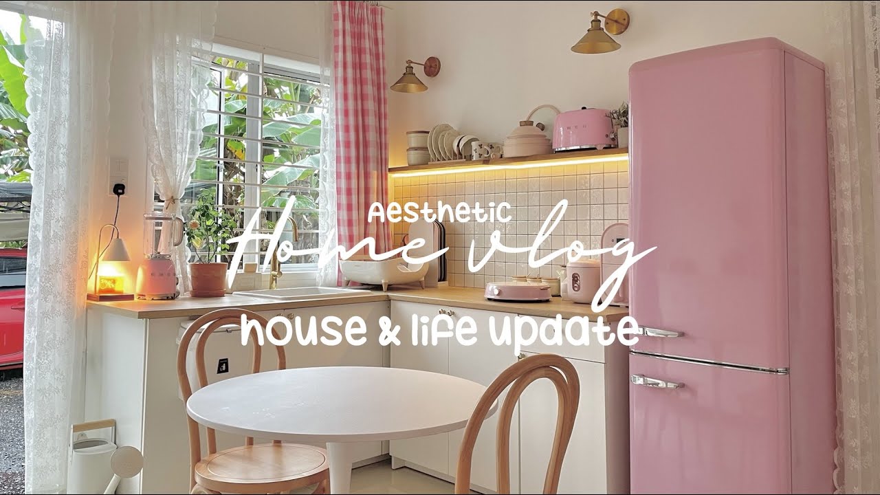 cozy at home 🌸 chill , cooking & unboxing new pink kitchen gadget | minimal pink house | aesthetic