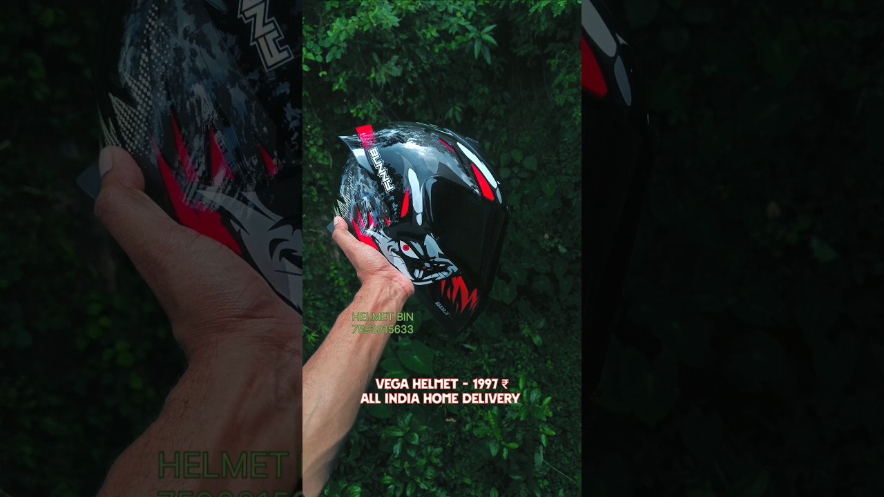 Vega red and black glossy helmet all India delivery bunny rapid