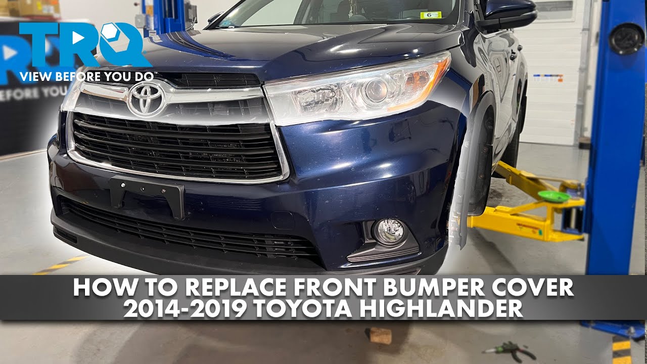 Как заменить накладку переднего бампера на Toyota Highlander 2014-2019
