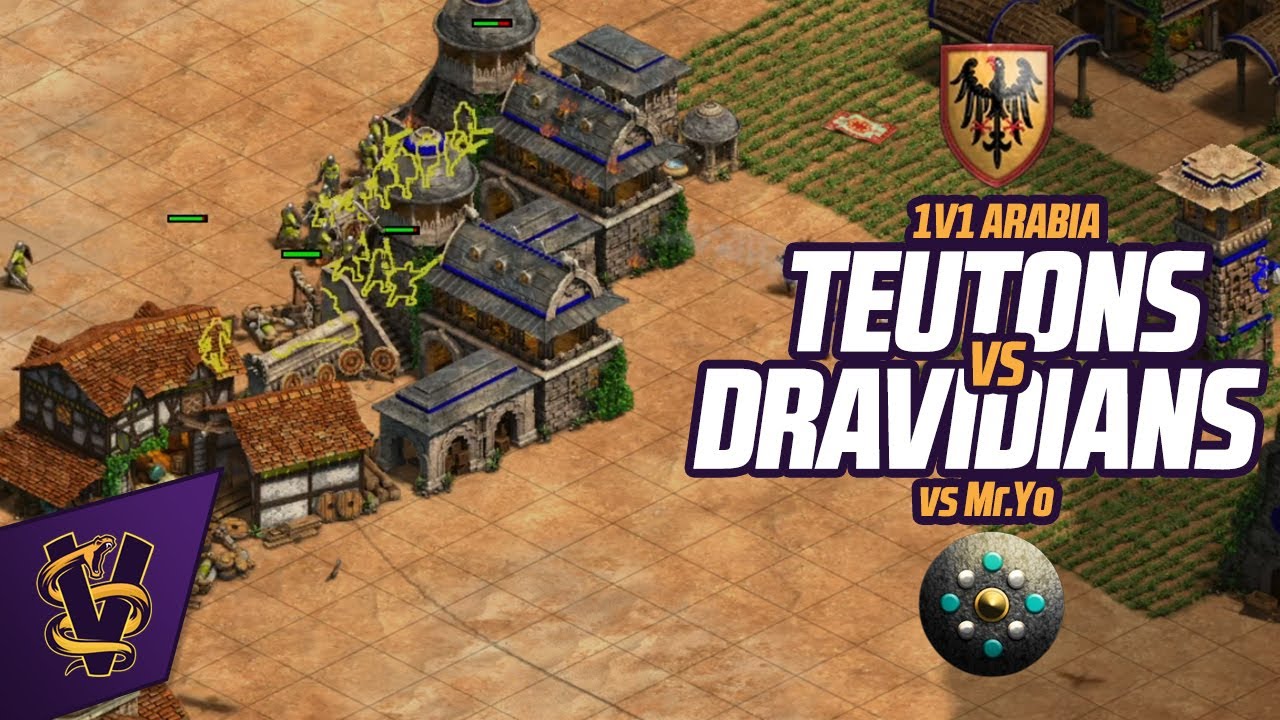 1v1 Arabia | Teutons vs Dravidians | vs Yo