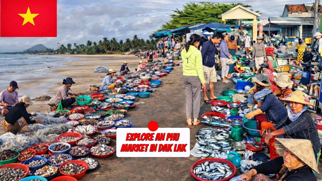Vietnam Daily Life 🇻🇳 | Food & People at An Phu Fishing Village Market, Phu Yen