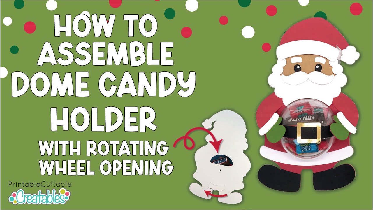 Santa Dome Candy Holder with Rotating Wheel Closure