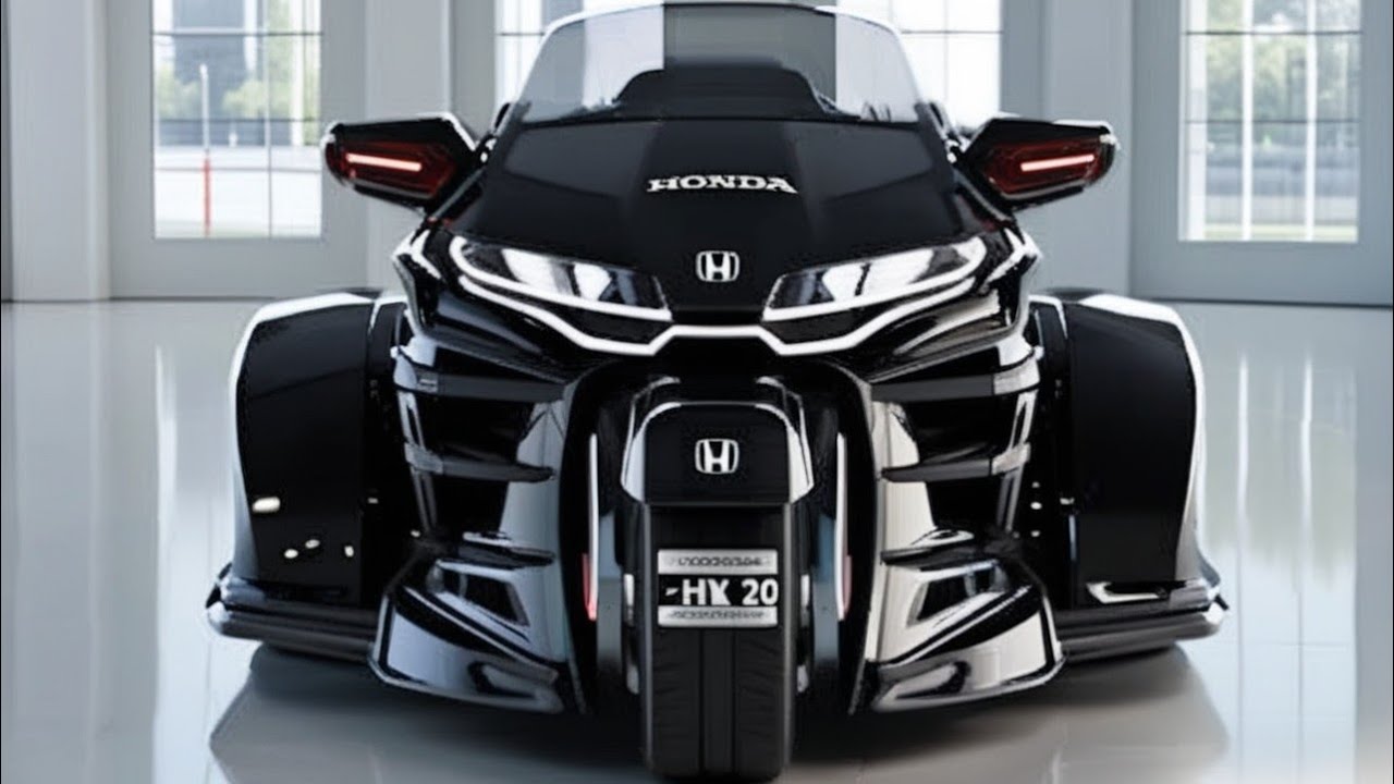 Futuristic 2026 Honda Gold Wing | Metallic Black Sporty SUV Motorcycle Showcase