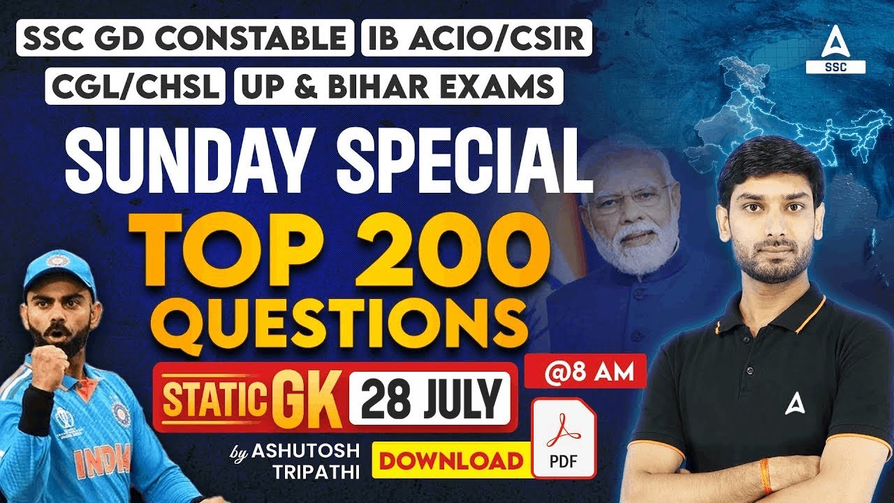 Top 200 Topic Wise Static GK Questions | GK Questions and Answers by Ashutosh Tripathi