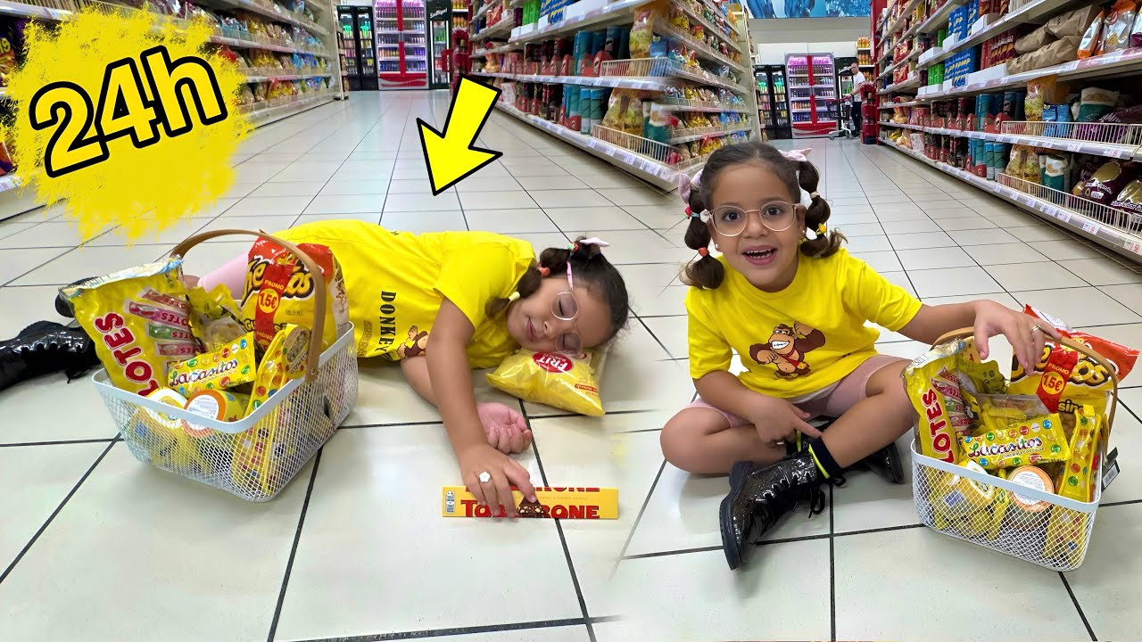 Amira dort dans le magasin 😂￼ 24 heures une seule couleur😍