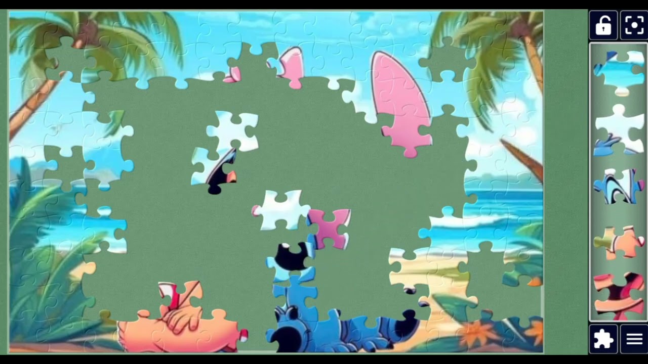 Lilo & Stitch❤️🎊Fun on Beach🏖️🌈🎀🪄🥳🎉🧩 @jigsawzone 