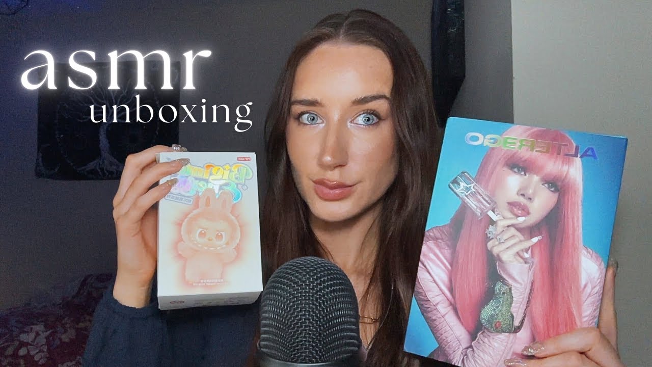 ASMR ✨ unboxing labubus & kpop albums (tingly whispering + tapping)