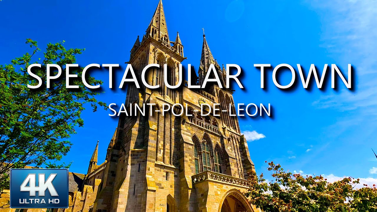 [4K]🏡Saint-Pol-de-Léon Walking Tour (France) 2023 | HDR 60fps