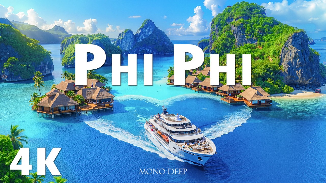 [4K] Phi Phi Islands 🇹🇭 Breathtaking Beach Views, Crystal Clear Waters & Tropical Paradise