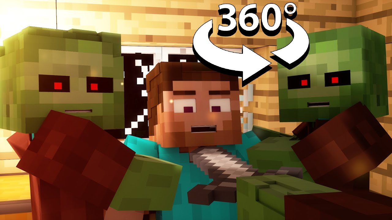 Жизнь Зомби - 360° Майнкрафт Анимация [VR] 4К Видео
