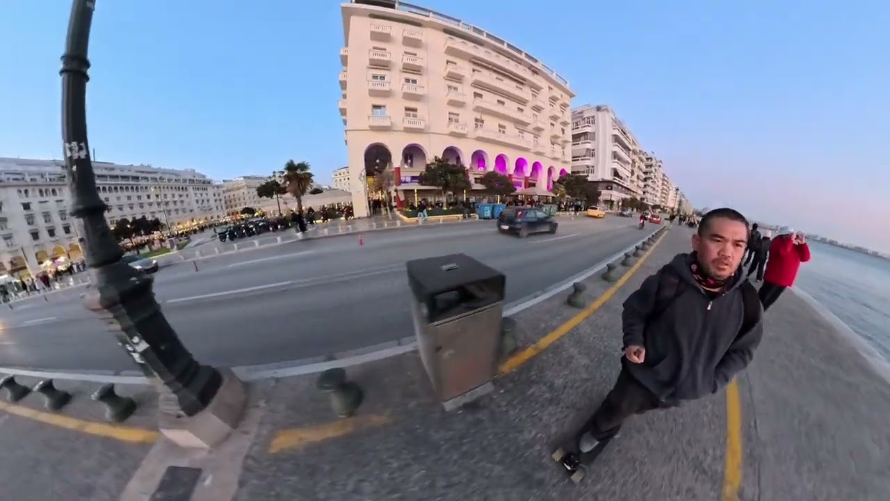 #LongboardingDiary 22.02.26 Roaming around Thessaloniki Bay walk and street..🇬🇷 #skateboarding 