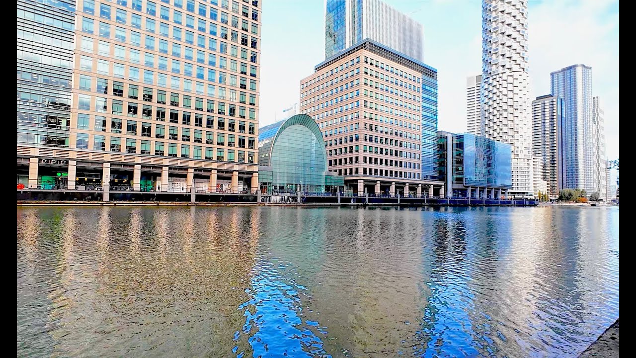Take A Walking Tour of Canary Wharf, London's Financial Heart, November 2024, 4k, POV